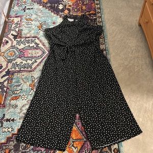 Lane Bryant Polka Dot Jumpsuit in Black and White